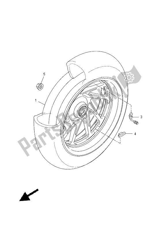 All parts for the Rear Wheel of the Yamaha YP 400R 2015