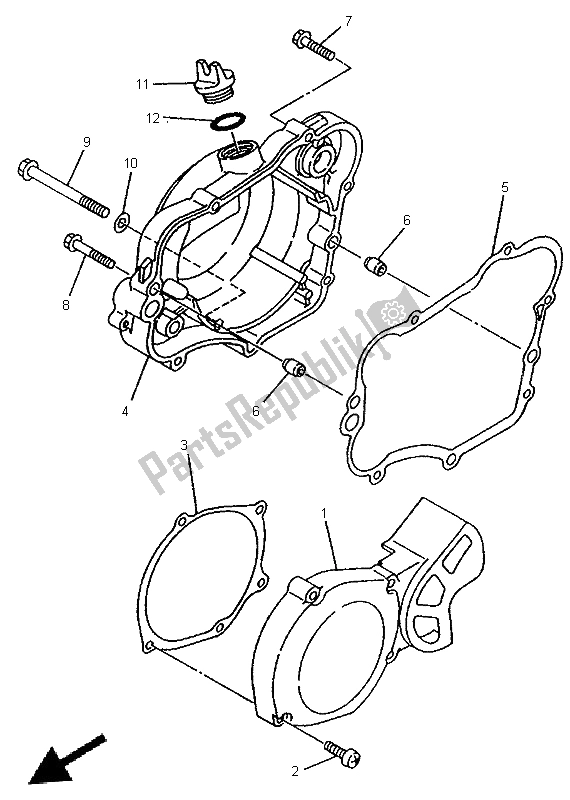 Toutes les pièces pour le Couvercle De Carter 1 du Yamaha YZ 80 LC 1997