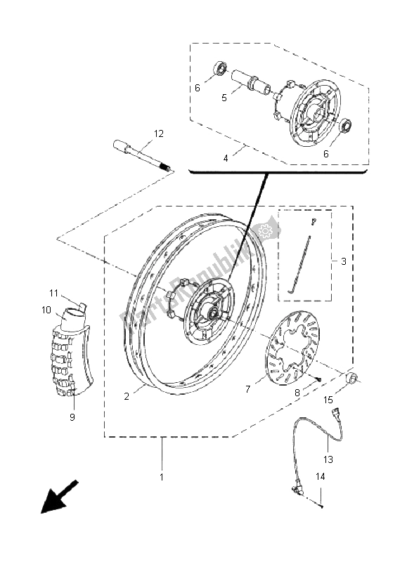 Todas las partes para Rueda Delantera de Yamaha DT 50R SM 2006