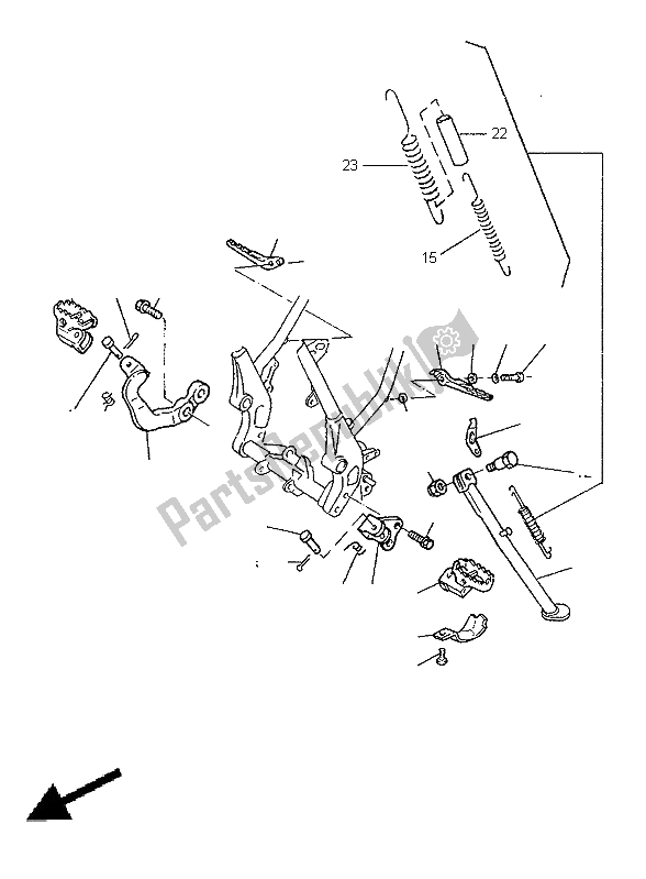 All parts for the Alternate Stand & Footrest (eu) of the Yamaha TT 600E 1998