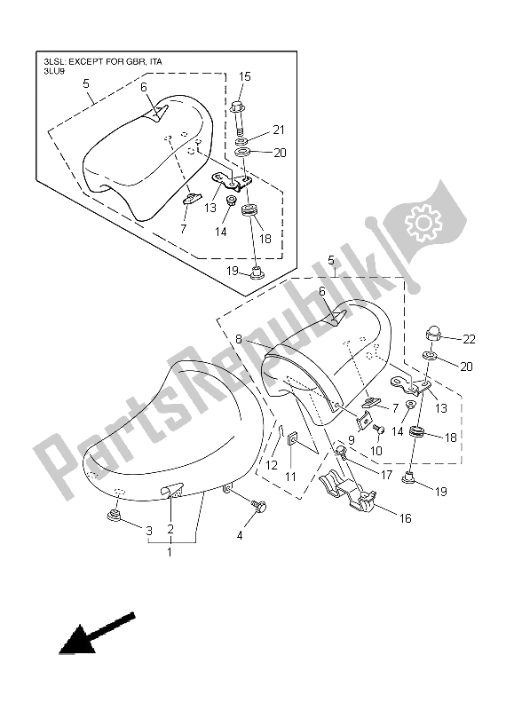 Wszystkie części do Siedzenie Yamaha XV 250 S Virago 1998