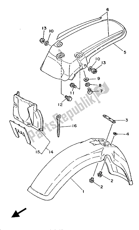 All parts for the Fender of the Yamaha YZ 80 LC 1992