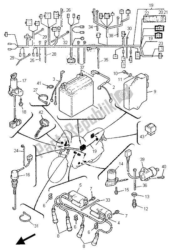 Tutte le parti per il Elettrico 2 del Yamaha XJ 900S Diversion 1995