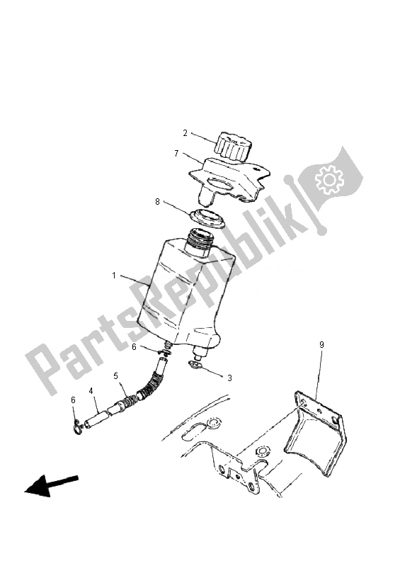 All parts for the Oil Tank of the Yamaha PW 50 2007