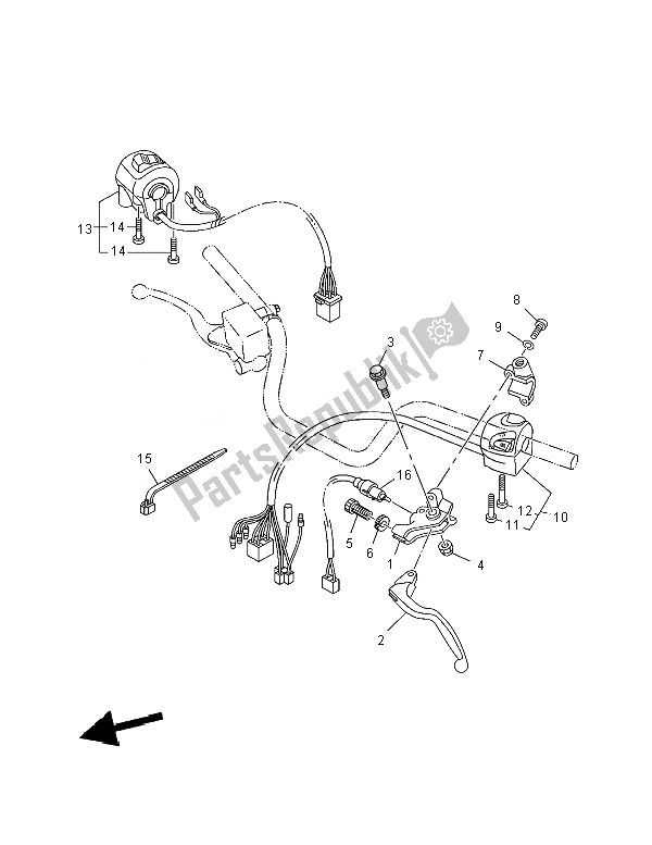 Todas as partes de Manípulo Interruptor E Alavanca do Yamaha YBR 250 2007