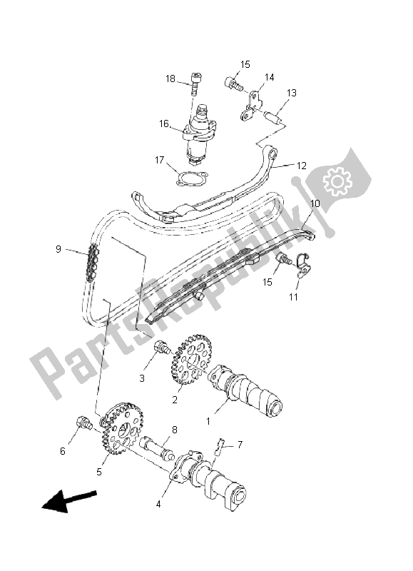 All parts for the Camshaft & Chain of the Yamaha YP 400A Majesty 2011