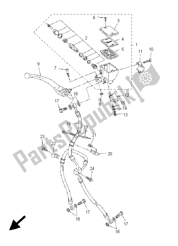 Wszystkie części do Przedni Cylinder G?ówny Yamaha FZ6 S 600 2005