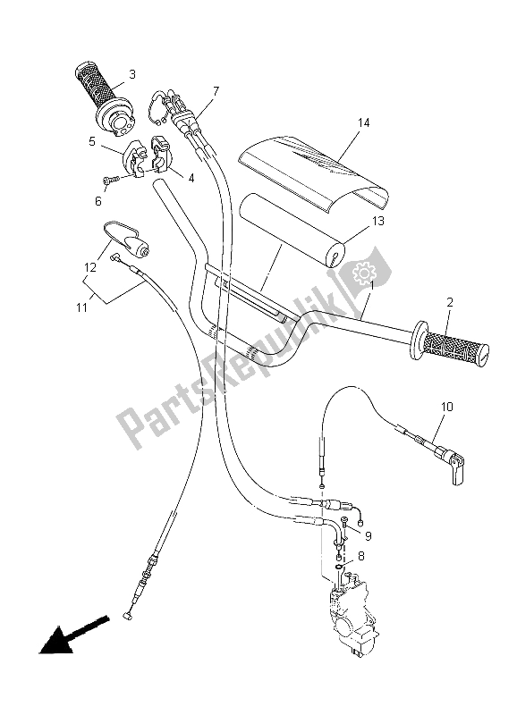 Toutes les pièces pour le Poignée Et Câble De Direction du Yamaha TT R 110E 2012