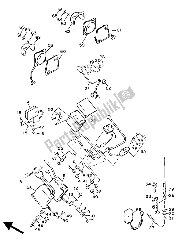 Toutes les pièces pour le équipement Audio 1 du Yamaha XVZ 13 TD Venture Royal 1300 1989