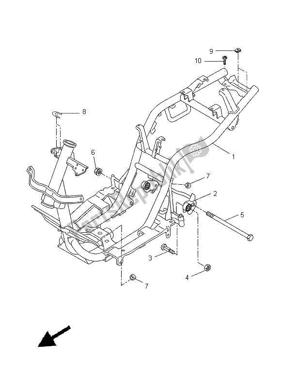 All parts for the Frame of the Yamaha CW 50N 2013