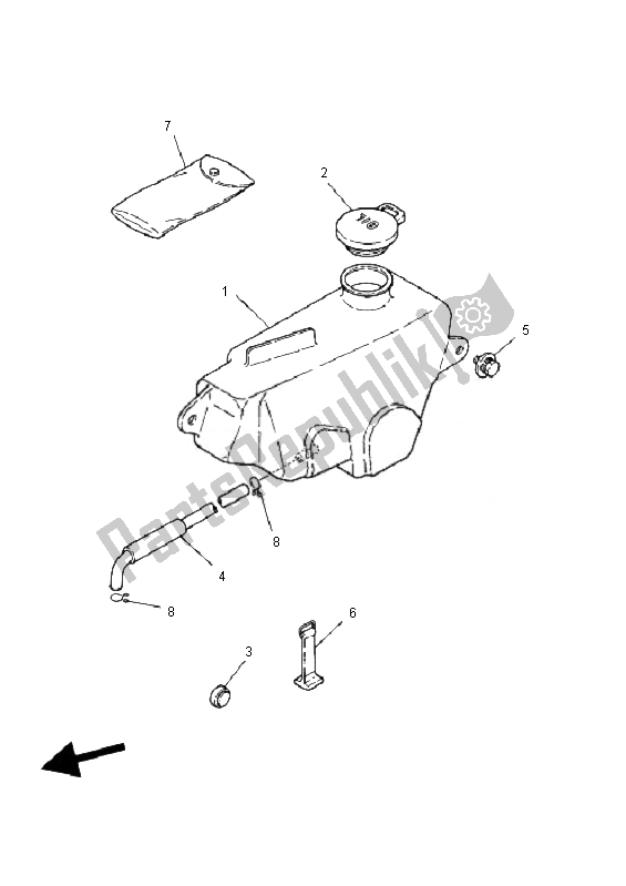 Wszystkie części do Zbiornik Oleju Yamaha PW 80 2007