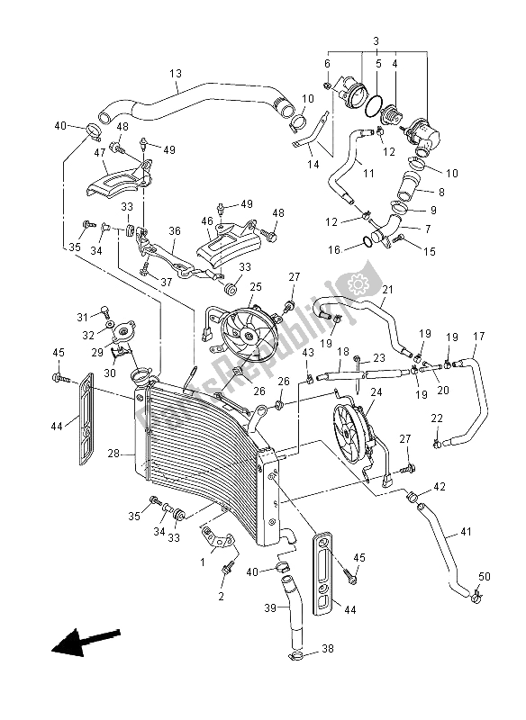 Tutte le parti per il Tubo Del Radiatore del Yamaha FZ8 N 800 2012