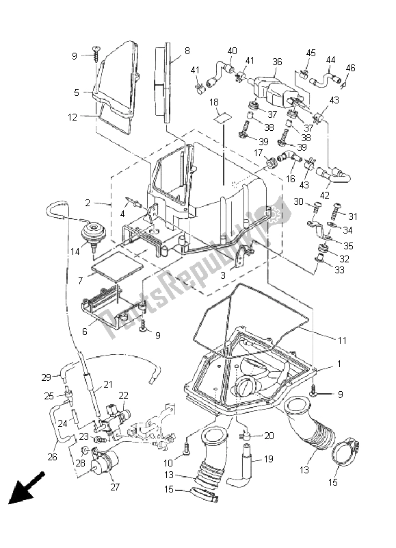 All parts for the Intake 2 of the Yamaha MT 01 1670 2005