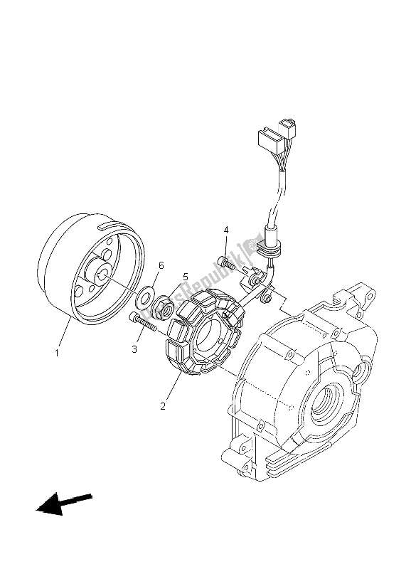 All parts for the Generator of the Yamaha TT R 110E 2009