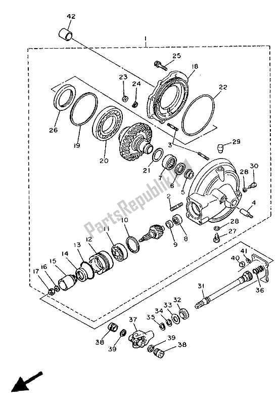 Toutes les pièces pour le Arbre De Transmission du Yamaha XV 1100 Virago 1994