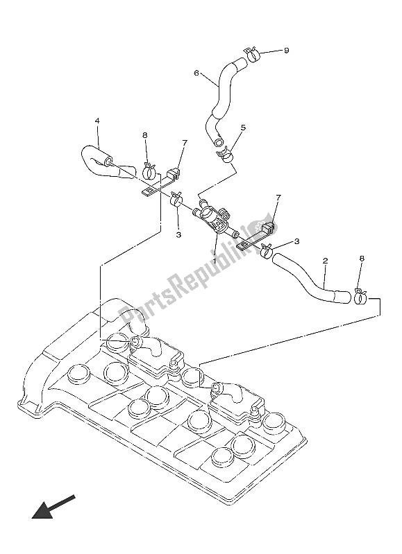 All parts for the Air Induction System of the Yamaha XJ6 FA 600 2016