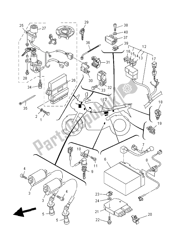 Todas las partes para Eléctrico 1 de Yamaha TDM 900 2004