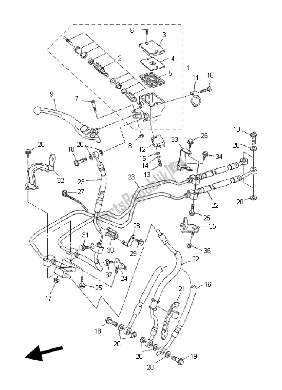 All parts for the Front Master Cylinder of the Yamaha FZ1 NA Fazer 1000 2009