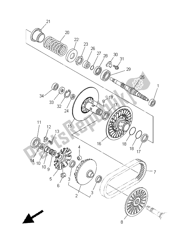 Todas las partes para Embrague 2 de Yamaha XP 500 2014