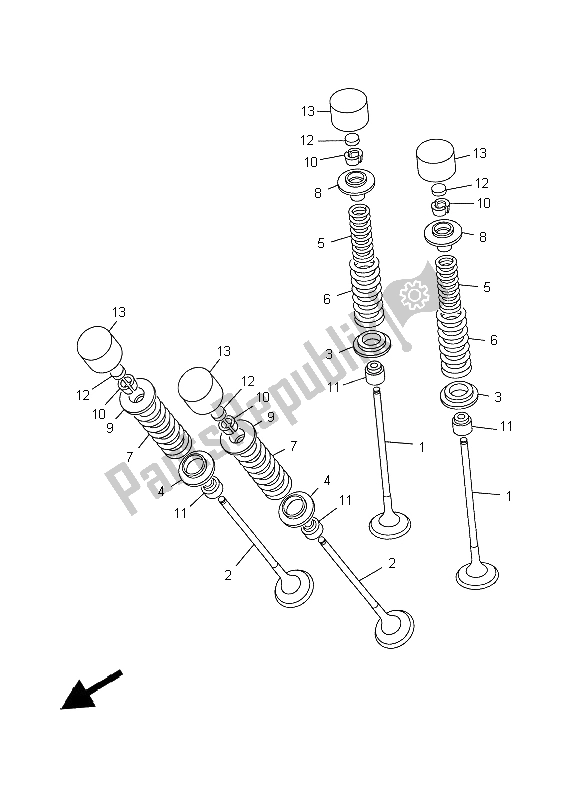 Tutte le parti per il Valvola del Yamaha YZF R6 600 1999