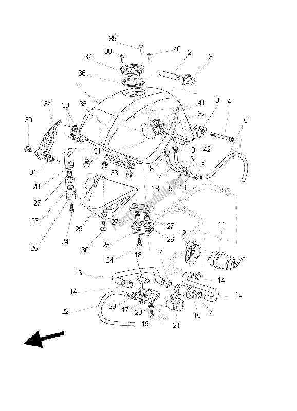 Todas las partes para Depósito De Combustible de Yamaha BT 1100 Bulldog 2002