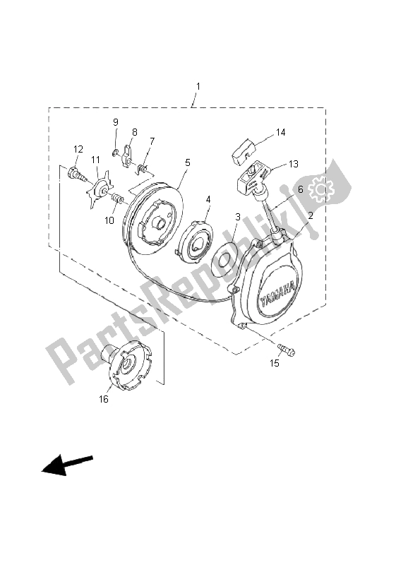 All parts for the Starter of the Yamaha YFM 250 Bear Tracker 2X4 2002