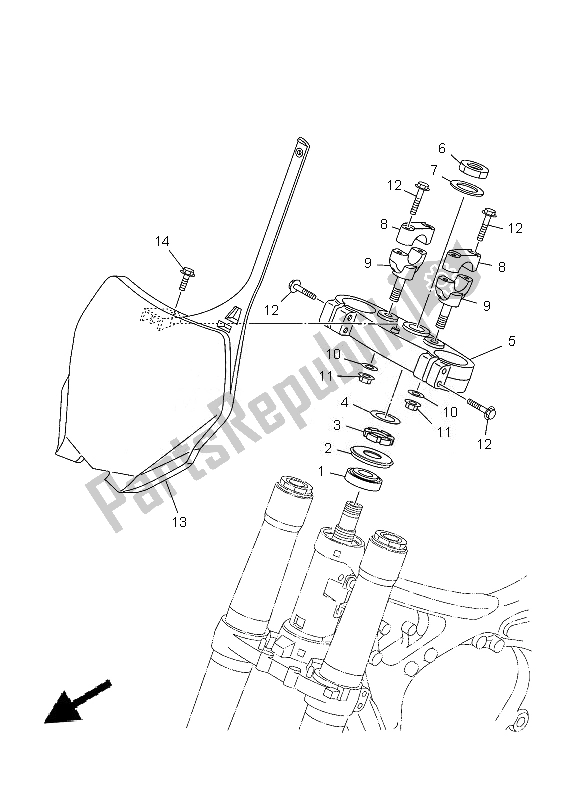 Todas las partes para Direccion de Yamaha YZ 125 2013