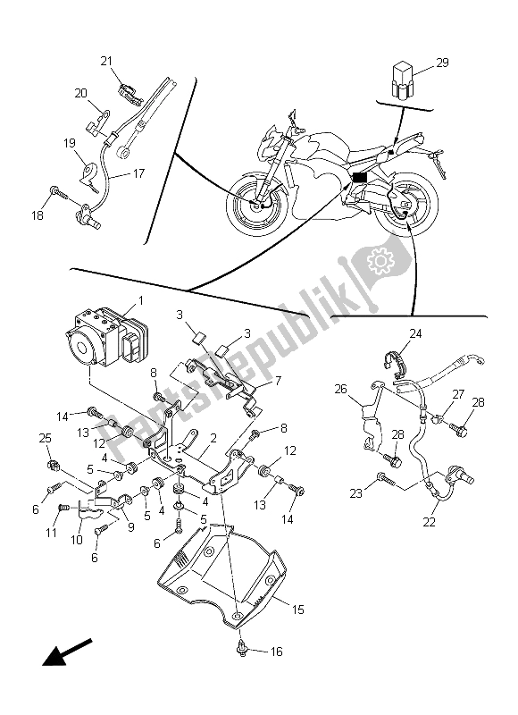 Todas las partes para Eléctrico 3 de Yamaha FZ8 NA 800 2015