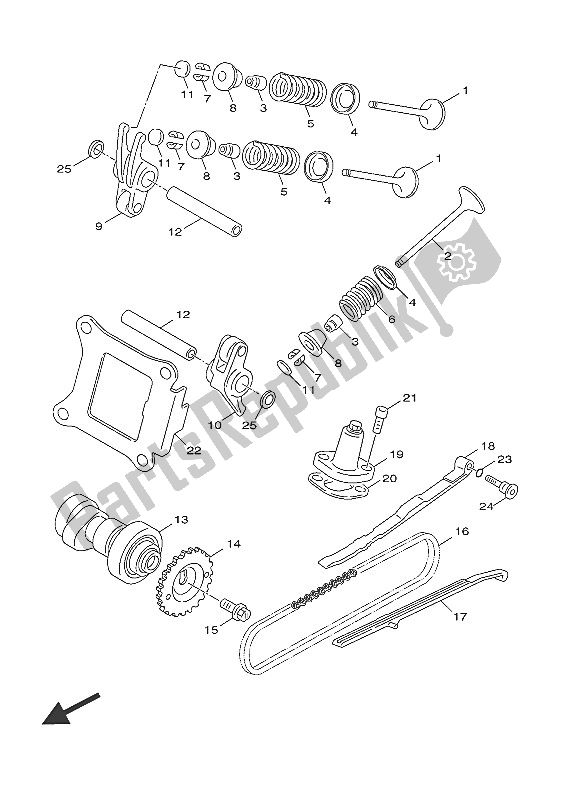 All parts for the Valve of the Yamaha NS 50F 2016