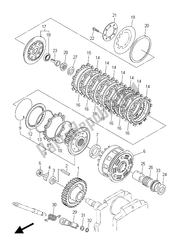 All parts for the Clutch of the Yamaha XVS 1300 CU 2015