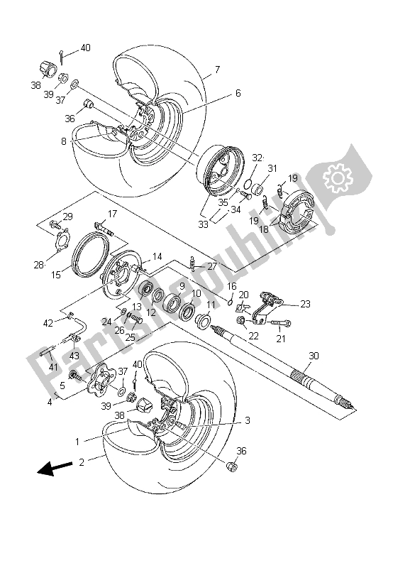 Todas las partes para Rueda Trasera de Yamaha YFM 250 Bear Tracker 2X4 2001