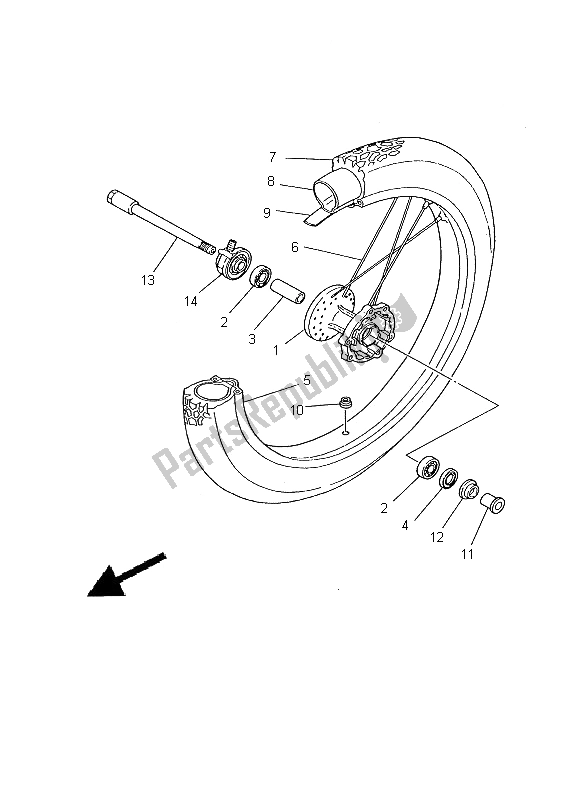 Toutes les pièces pour le Roue Avant du Yamaha DT 125R 2000