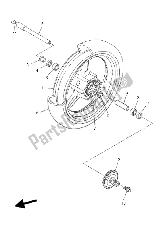 Todas las partes para Rueda Delantera de Yamaha FJR 1300 AS 2007