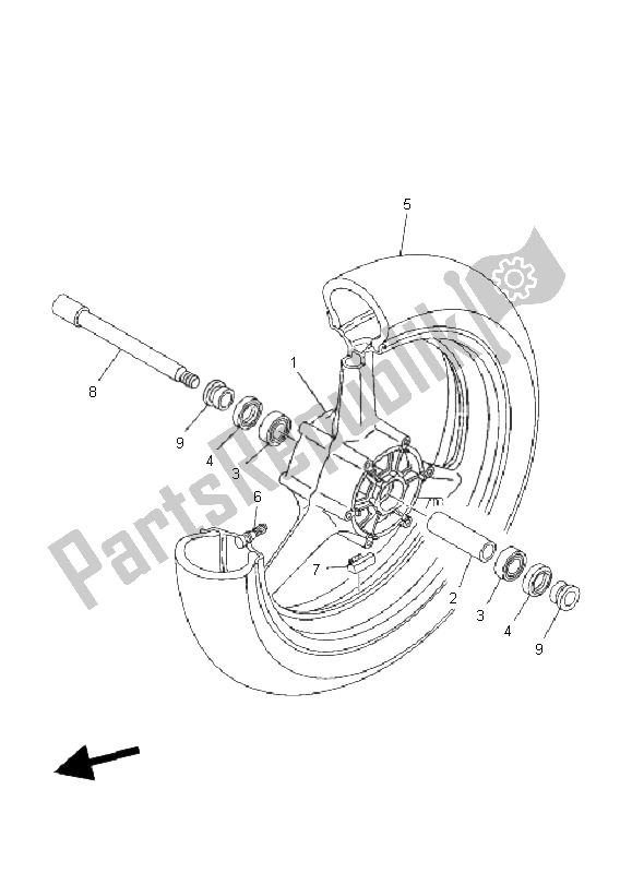 Todas las partes para Rueda Delantera de Yamaha TDM 900 2008