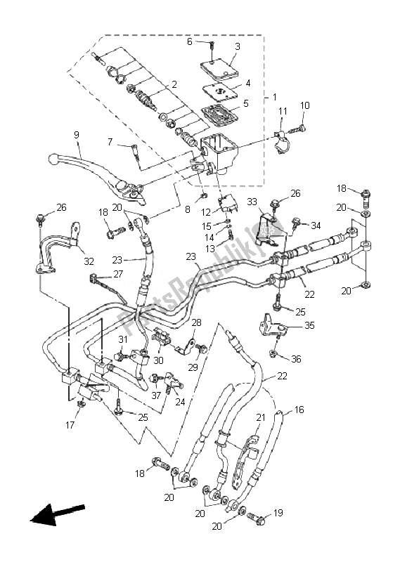 All parts for the Front Master Cylinder of the Yamaha FZ1 NA Fazer 1000 2010