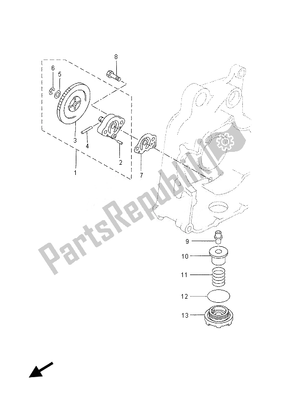 All parts for the Oil Pump of the Yamaha YP 250 RA 2013