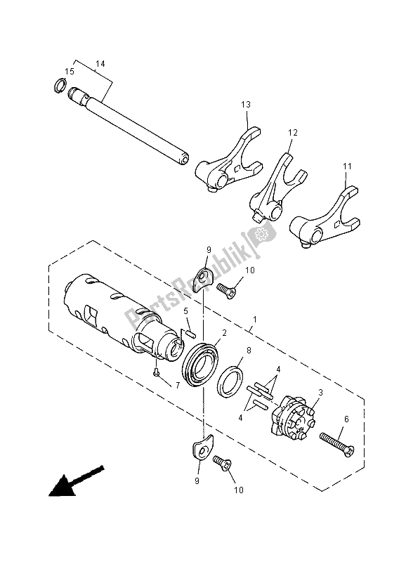 All parts for the Shift Cam & Fork of the Yamaha XJ 900S Diversion 2000