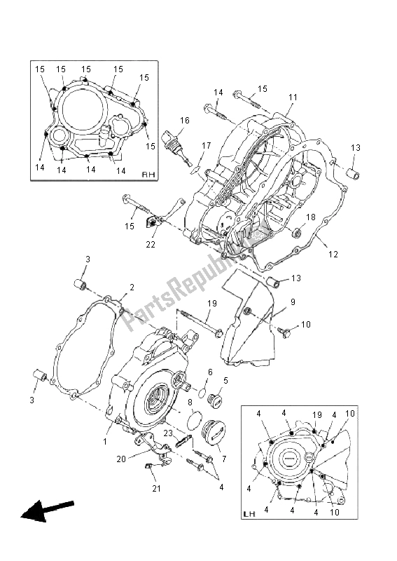 All parts for the Crankcase Cover 1 of the Yamaha YZF R 125 2011