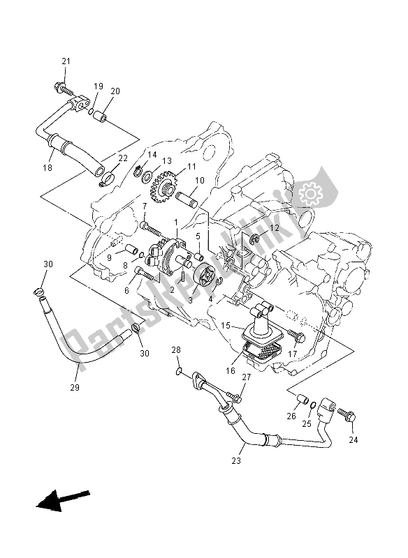 Alle onderdelen voor de Oliepomp van de Yamaha YZ 250F 2008