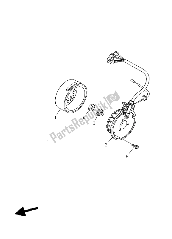 All parts for the Generator of the Yamaha TDR 125 2002