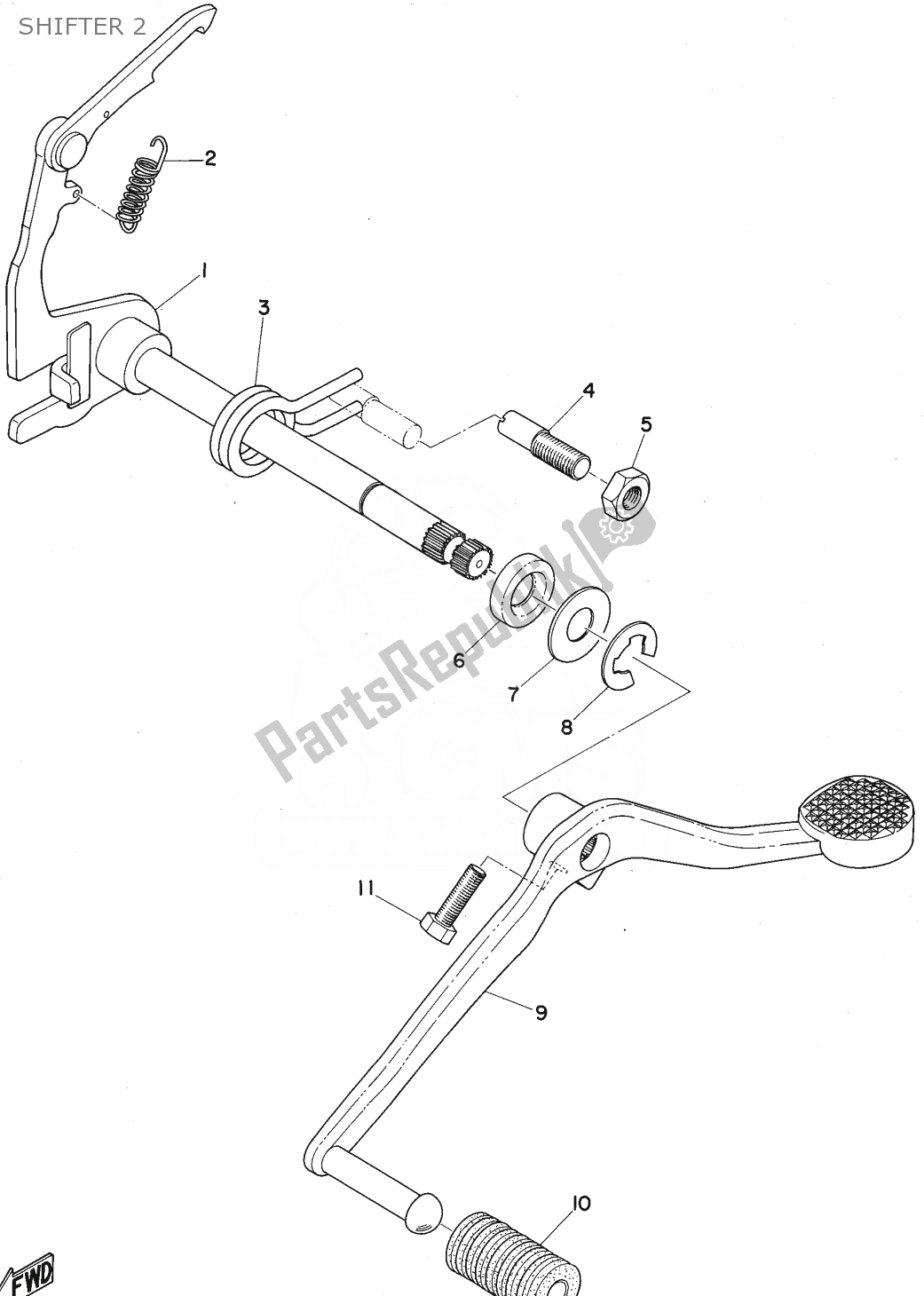 Tutte le parti per il Shifter 2 del Yamaha FS1 1974