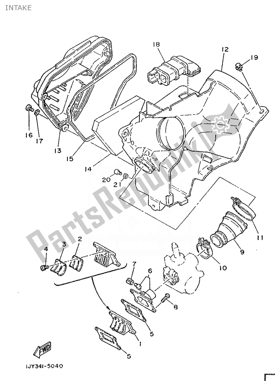 Toutes les pièces pour le Admission du Yamaha DT 50 1986