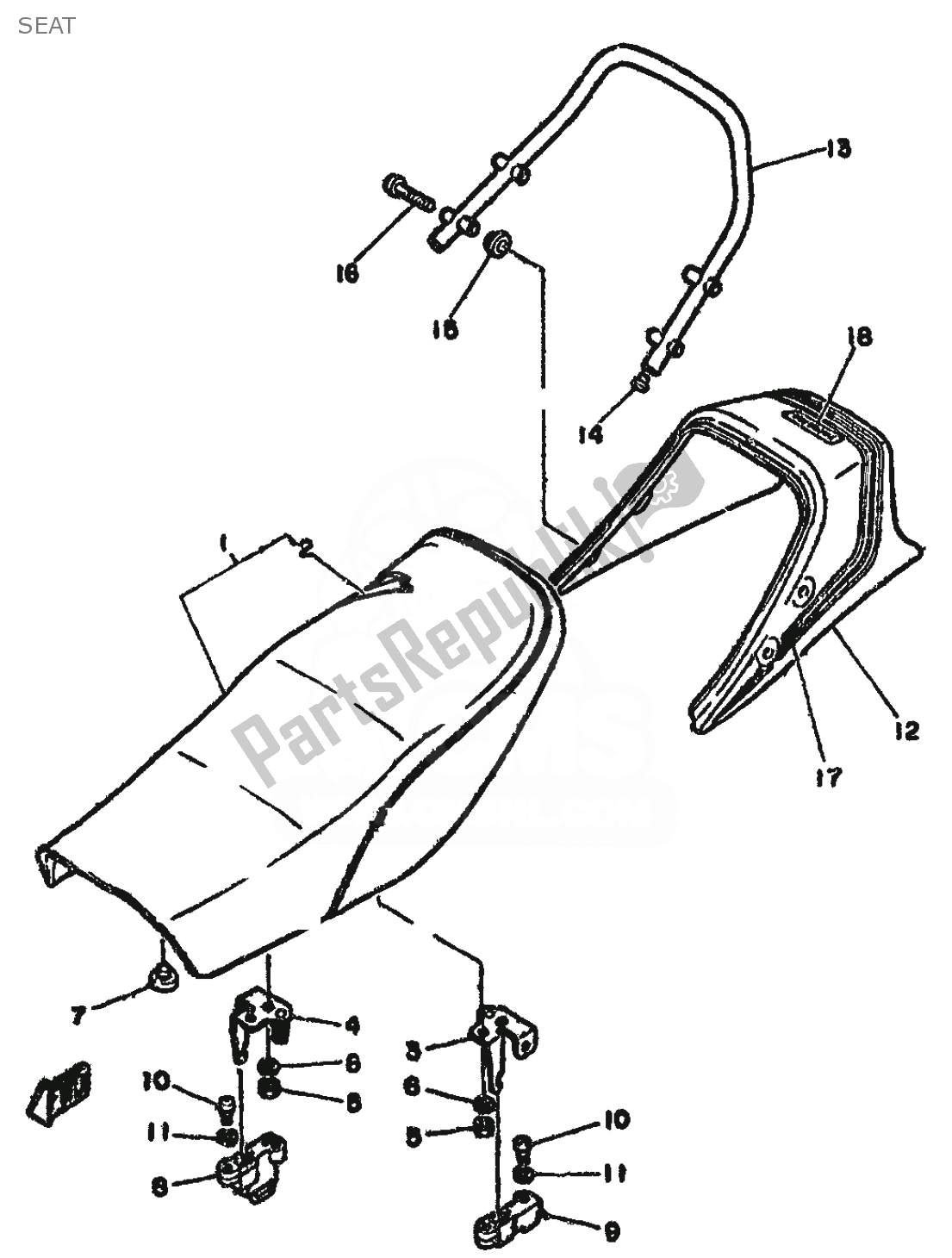 Tutte le parti per il Posto A Sedere del Yamaha RD 250 1981