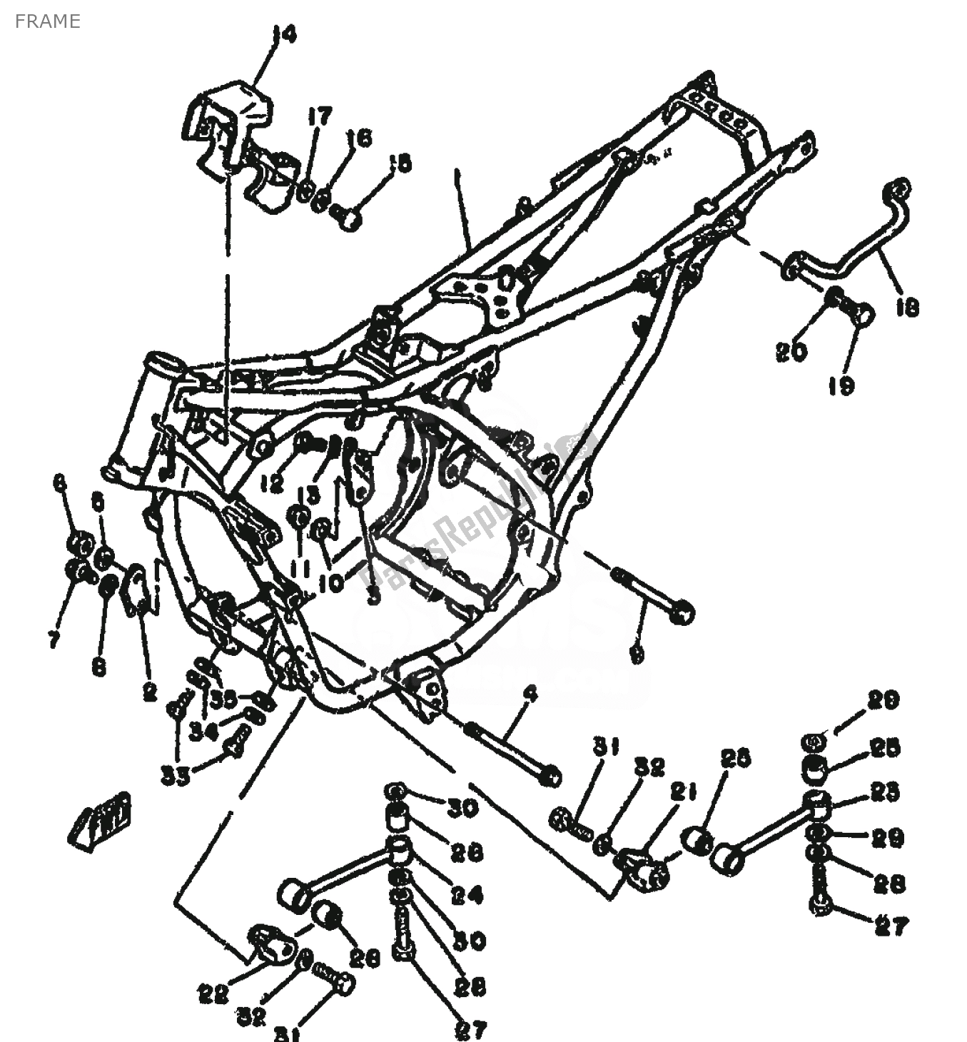 Toutes les pièces pour le Cadre du Yamaha RD 250 1981