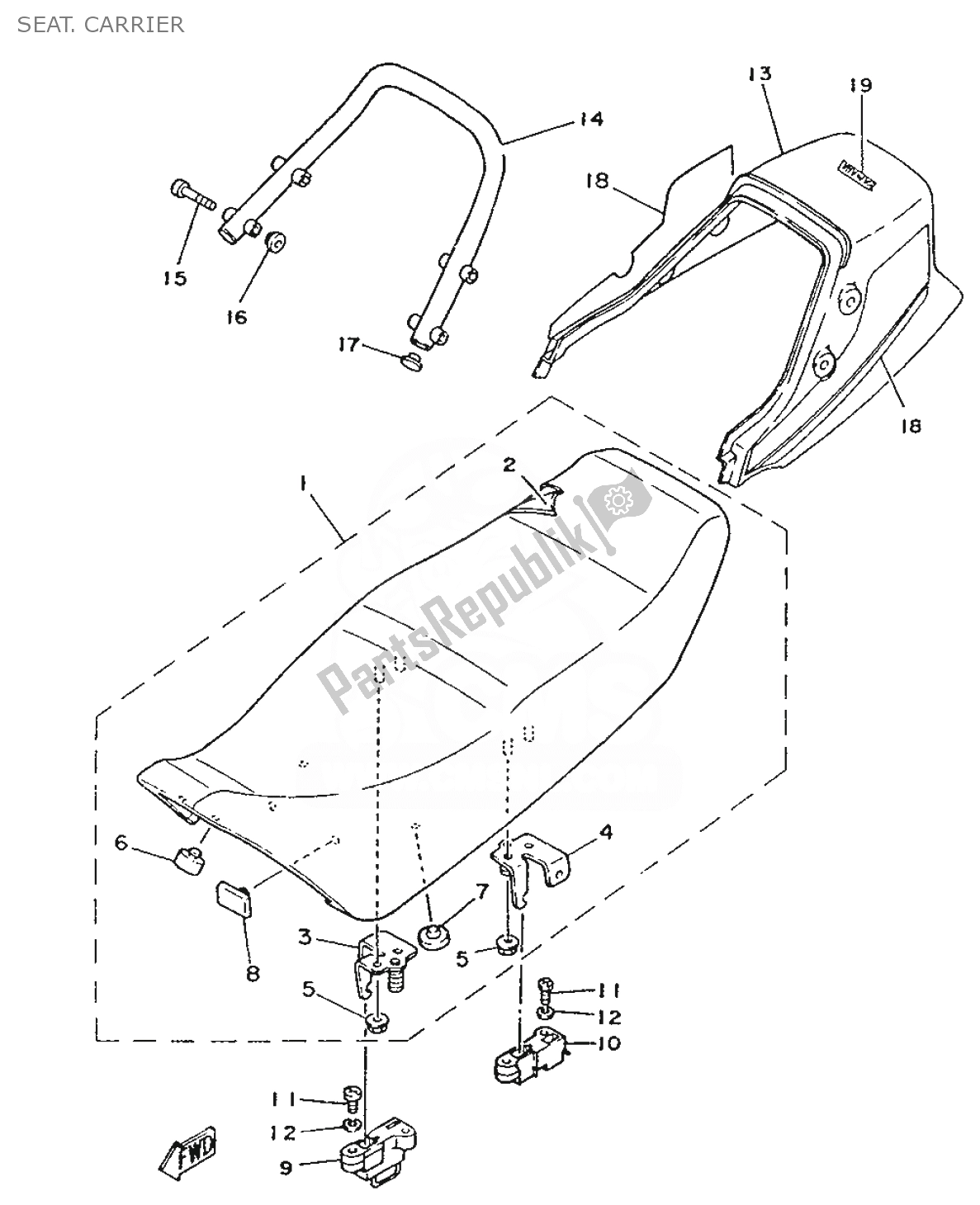 Todas las partes para Seat. Carrier de Yamaha RD 75 1991