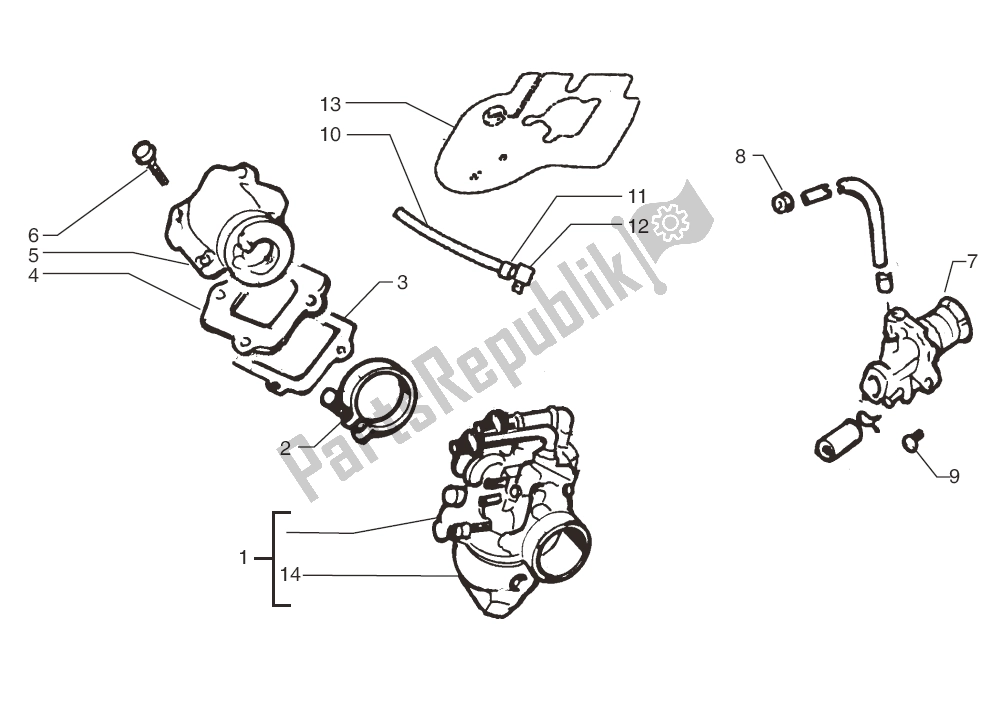 Todas las partes para Oliepomp/carburateur de Yamaha JOG R AC 50 2000 - 2010