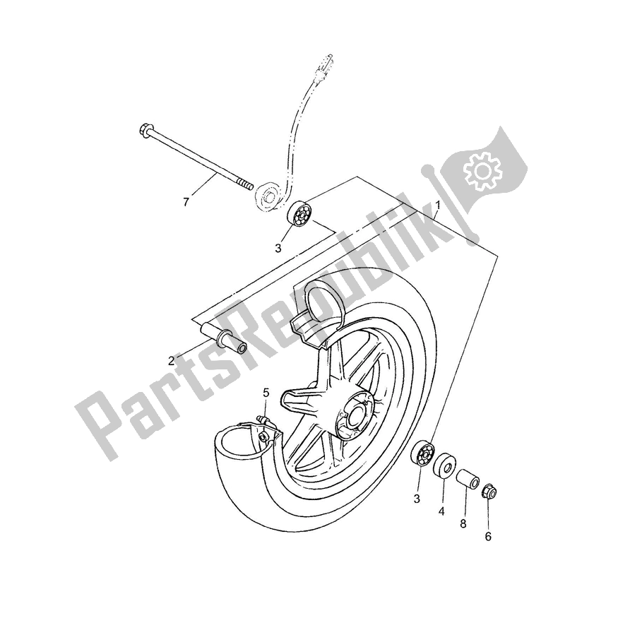 Wszystkie części do Przednie Ko? O Yamaha JOG R AC 50 2000 - 2010