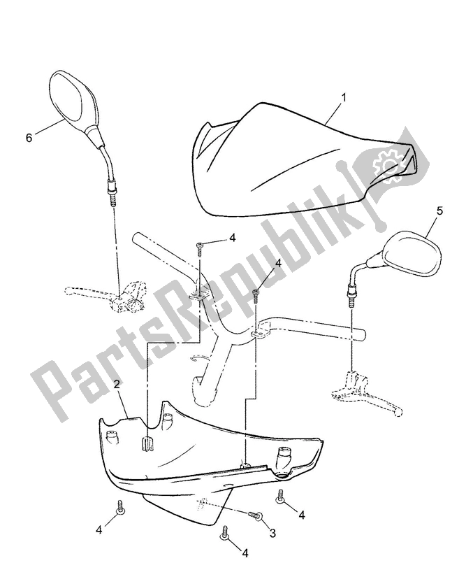 All parts for the Stuurhuis of the Yamaha JOG R AC 50 2000 - 2010
