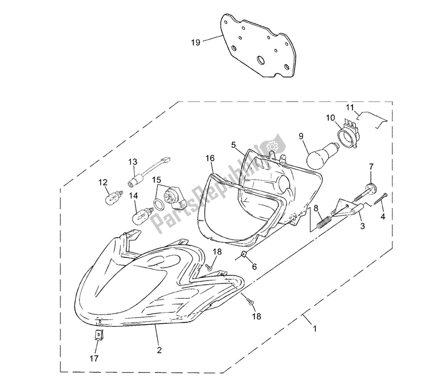 Todas las partes para Faro de Yamaha JOG R AC 50 2000 - 2010
