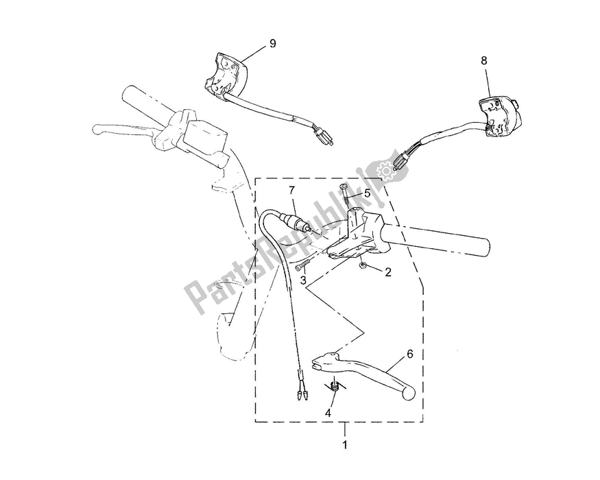 Tutte le parti per il Stuurschakelaar del Yamaha JOG R AC 50 2000 - 2010